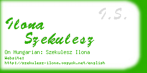 ilona szekulesz business card